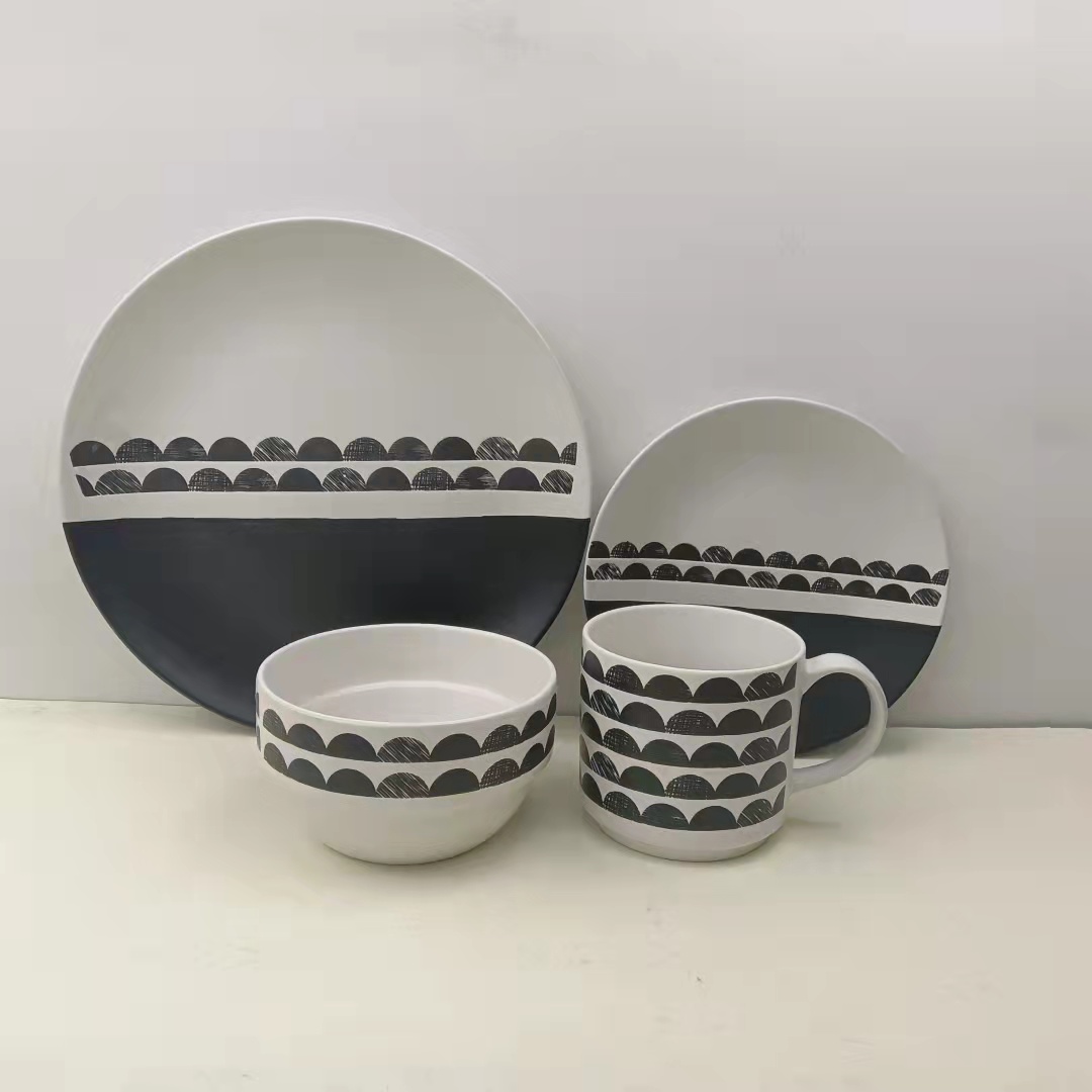 new style matte or glossy reactive glaze dinnerware set