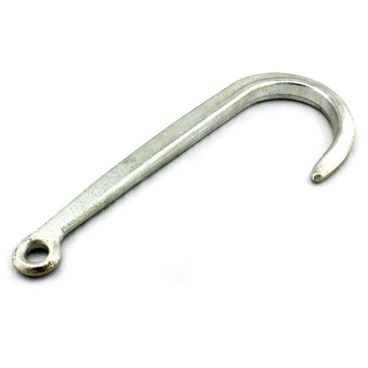 15" Forged Tow J Hook 3900 LBS WLL Clear Zinc