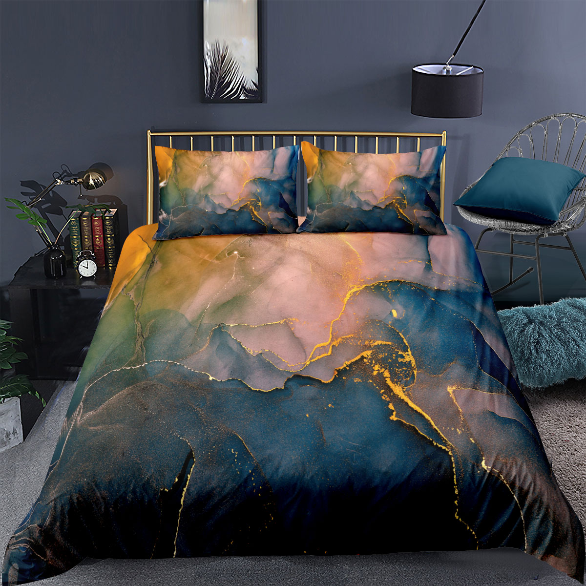 Marble Digital Printing Duvet Cover Set