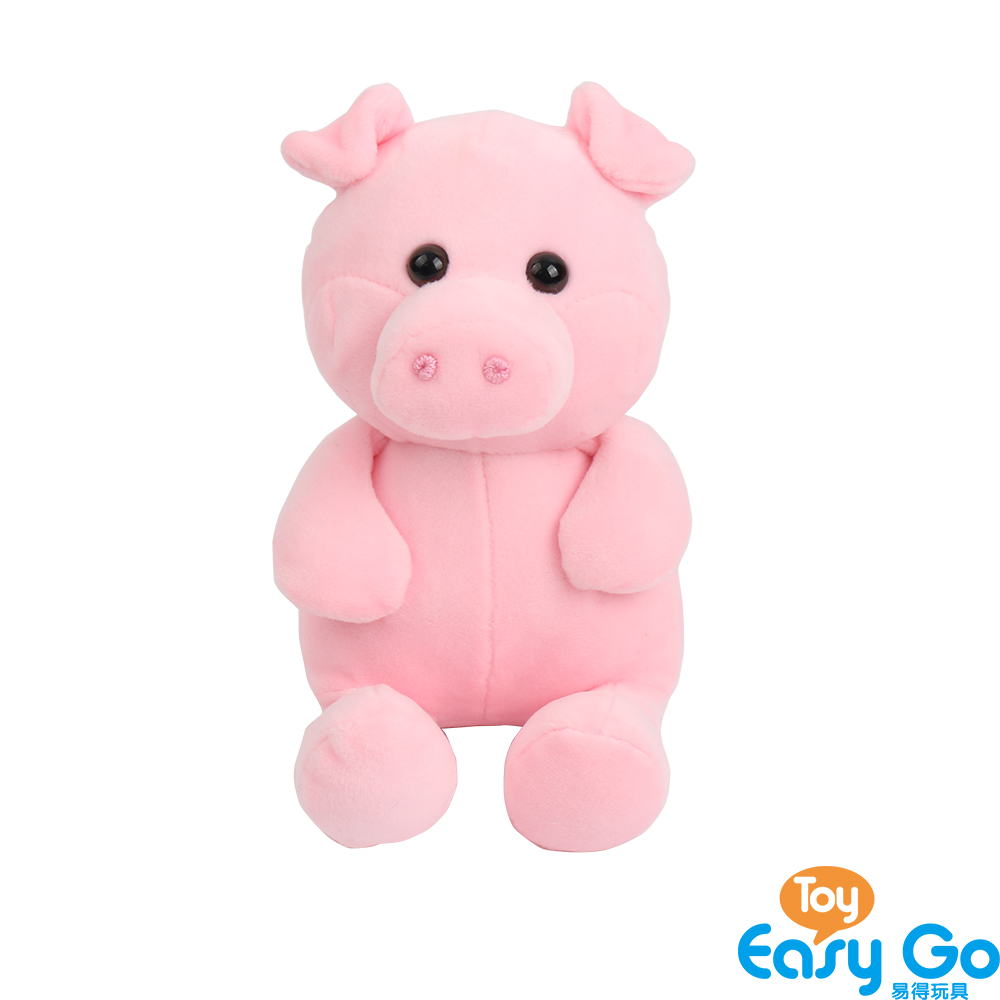 6“ soft elastic velboa farm animals series fat little plush pink pig