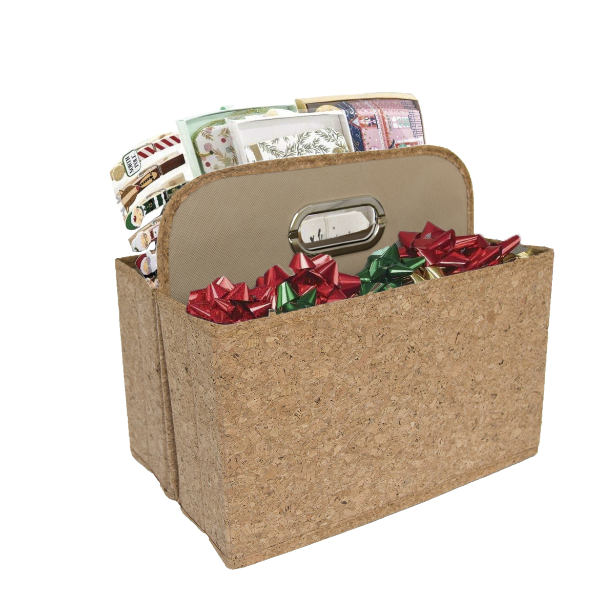 Rectangle Two Bin Tote Organizer with Integrated Handle