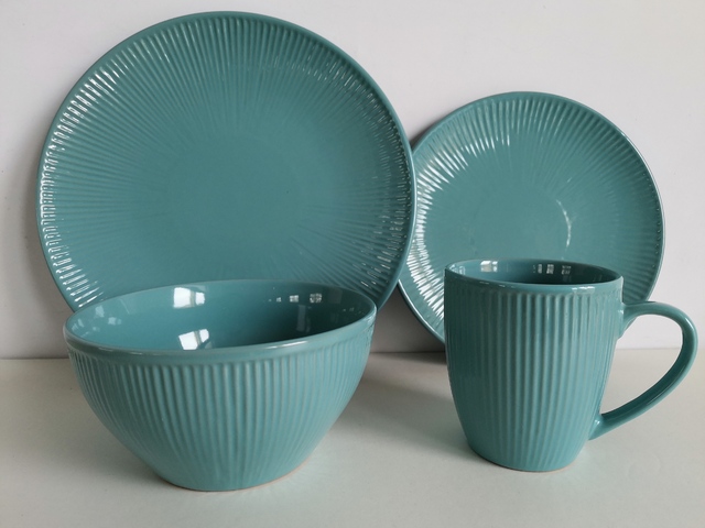 embossed glazed stoneware