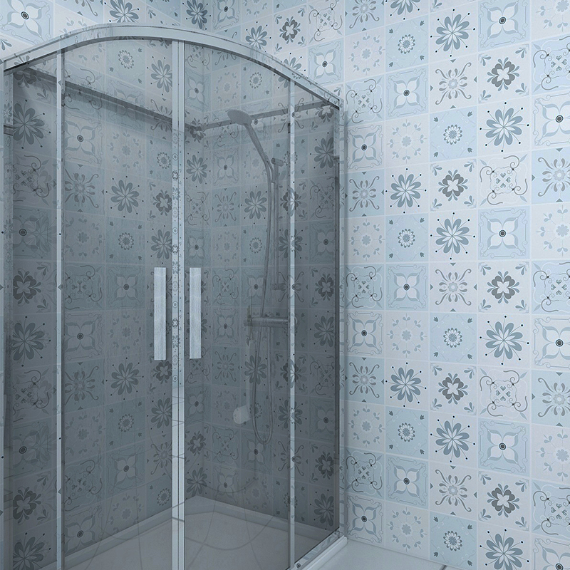 Pvc material ceramic style wallpaper for home bathroom