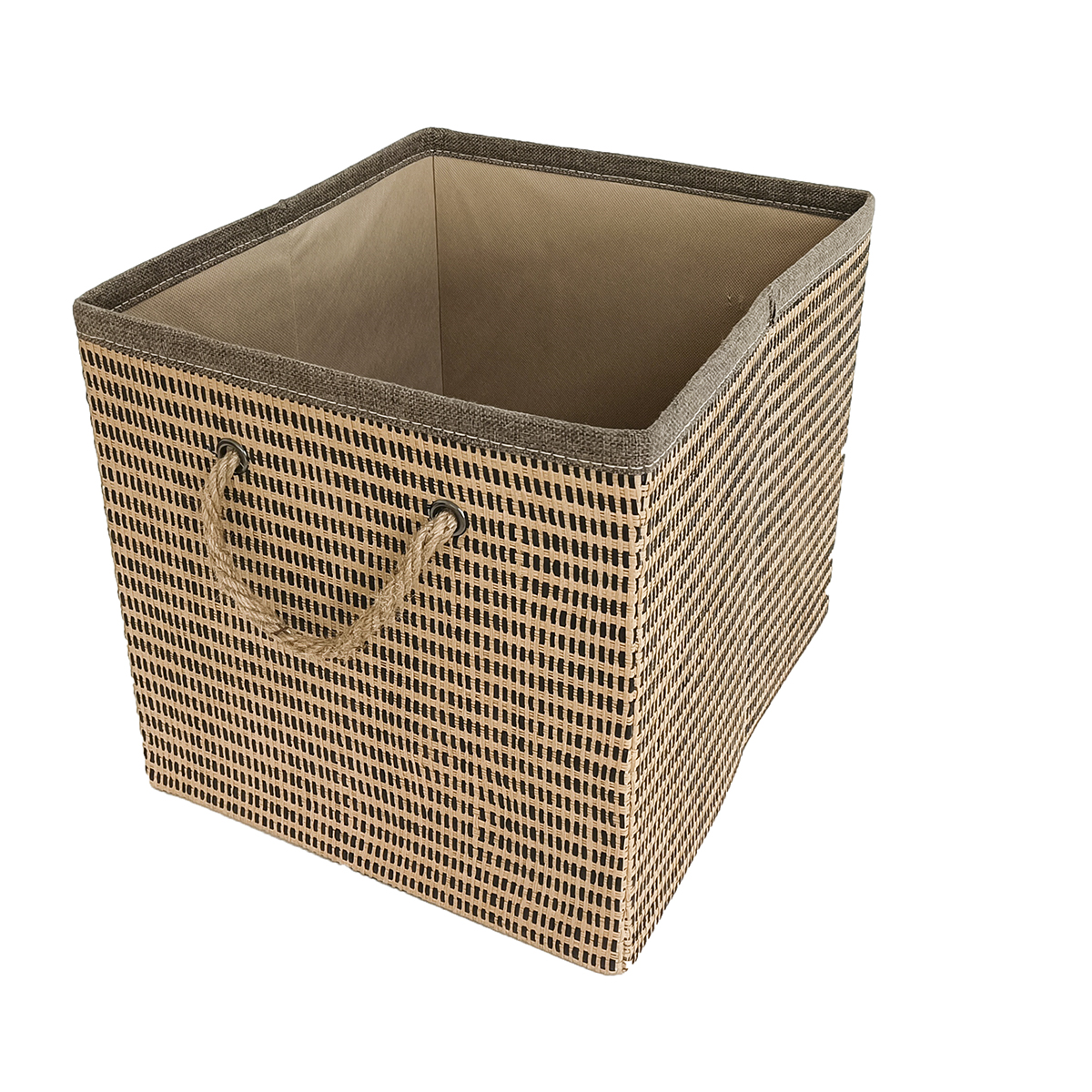 Weave Paper Storage Bin with Cotton Rope Handles