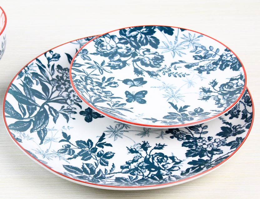 Porcelain dinner ware , pad printing