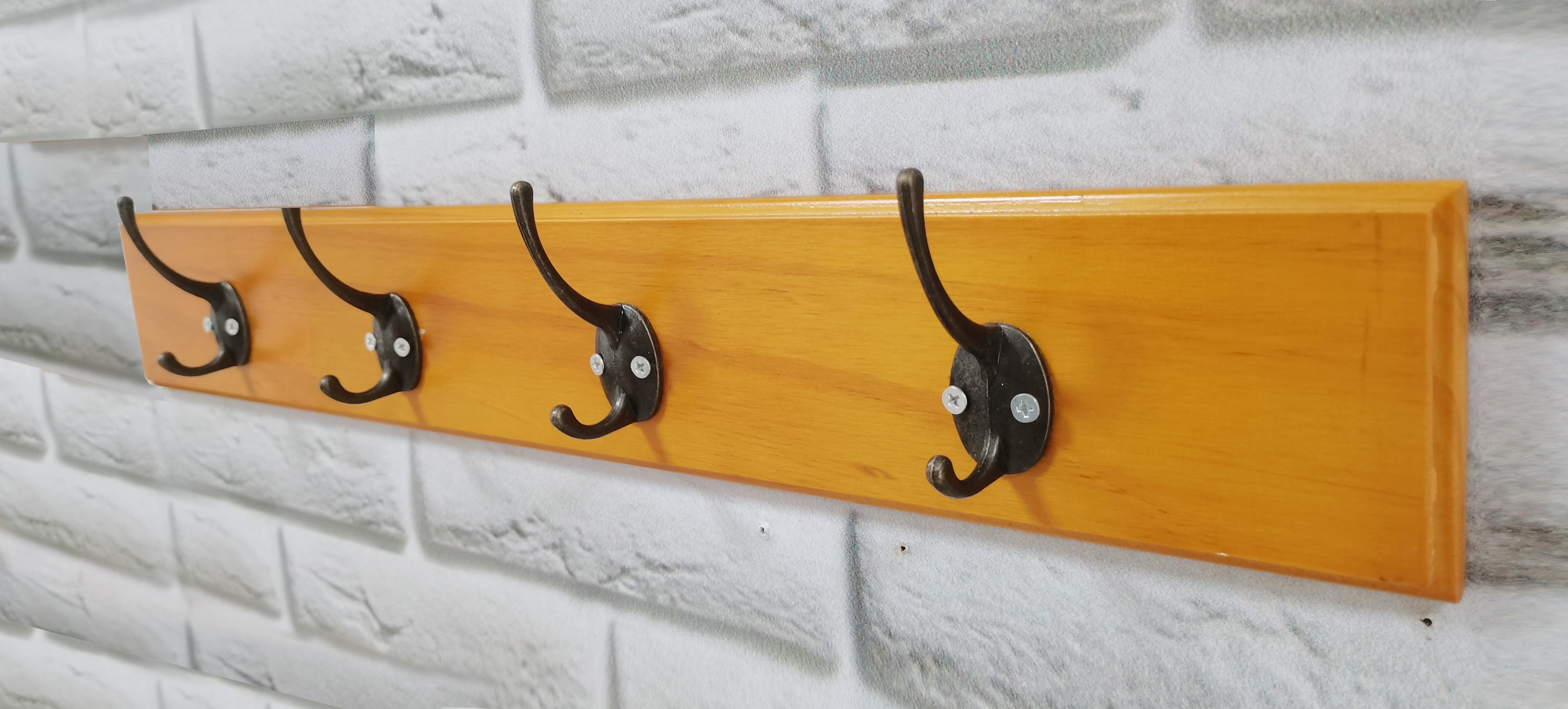 Hats Coat Hooks Shelf Rack / Rustic wall shelf