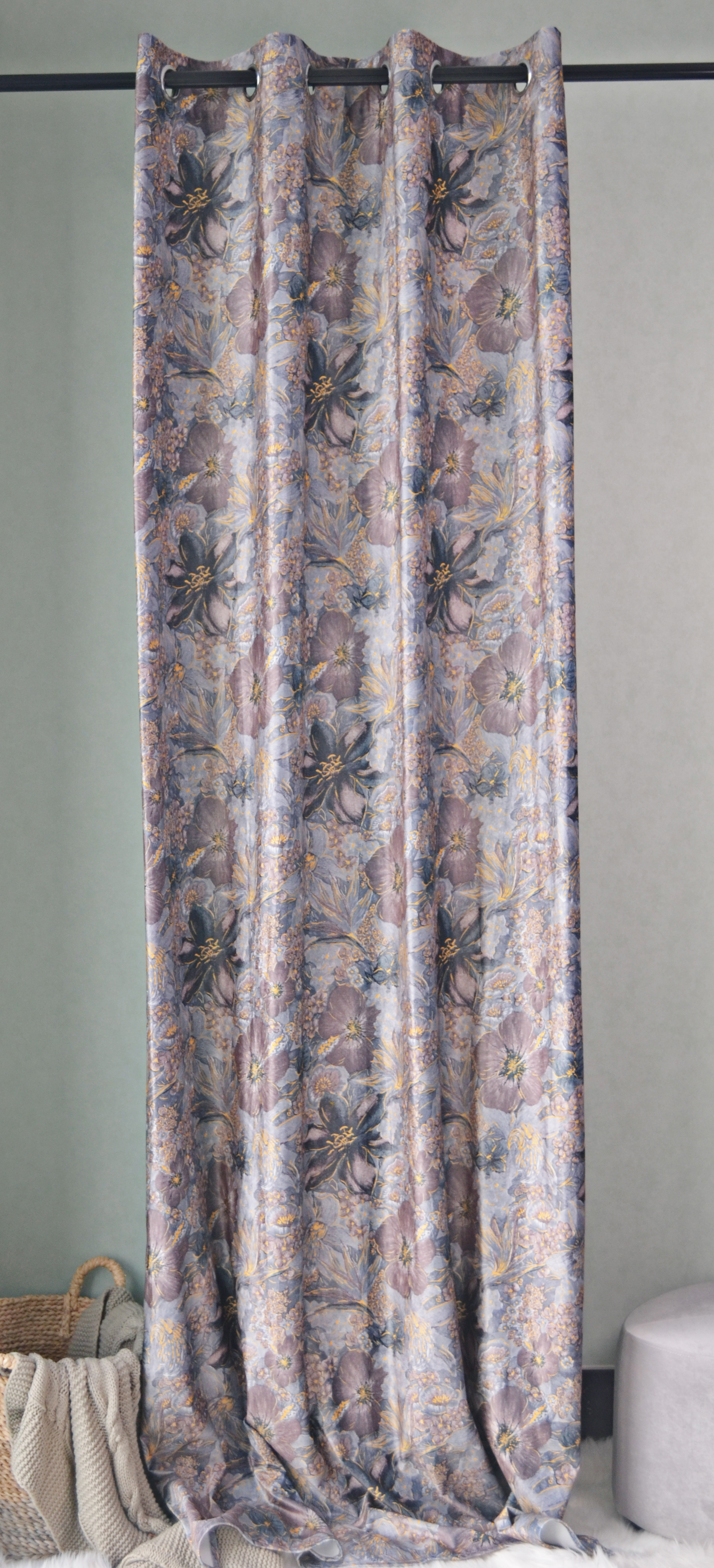 A3973 High quality velvet flower printing luxary curtain fabric chinese style manufacture