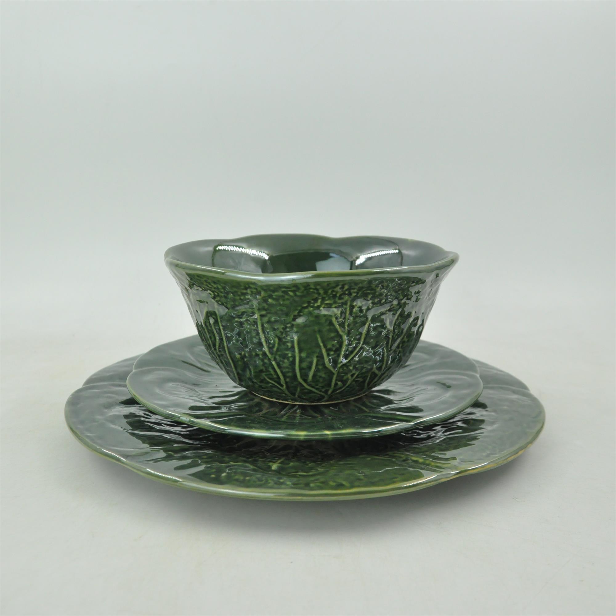 Ruffle embossed ceramic tableware set high quality 16pcs tableware plate ceramic