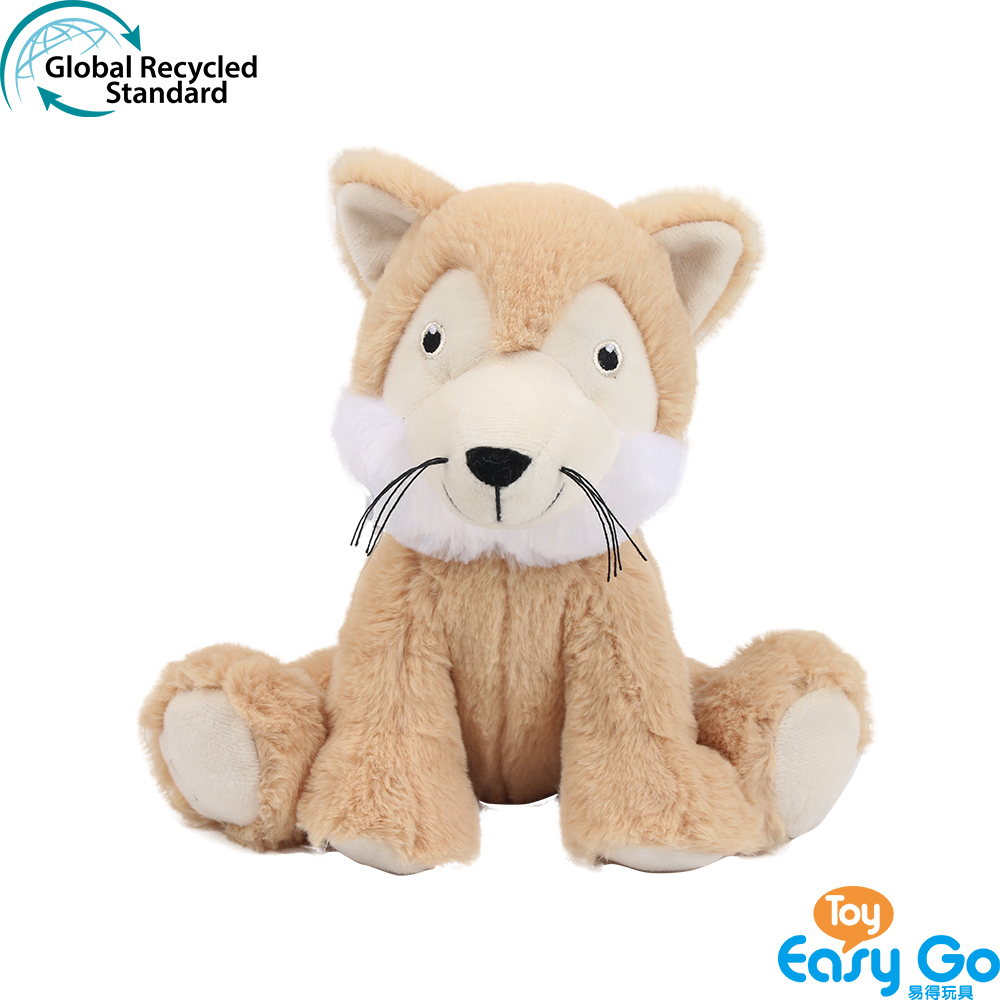 RPET material made from plastic bottle fabric wild animal series plush toy fox