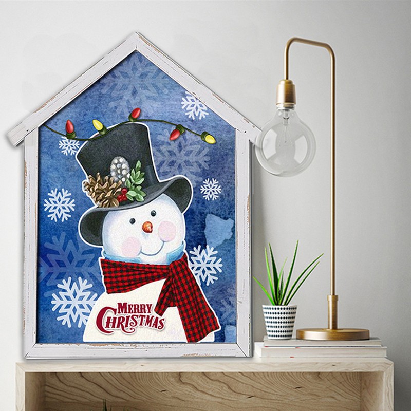 Special-shaped frame LED lights Christmas decoration painting