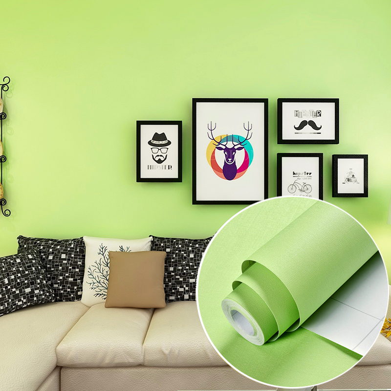 Self adhesive PVC vinyl textile solid color embossed wallpaper