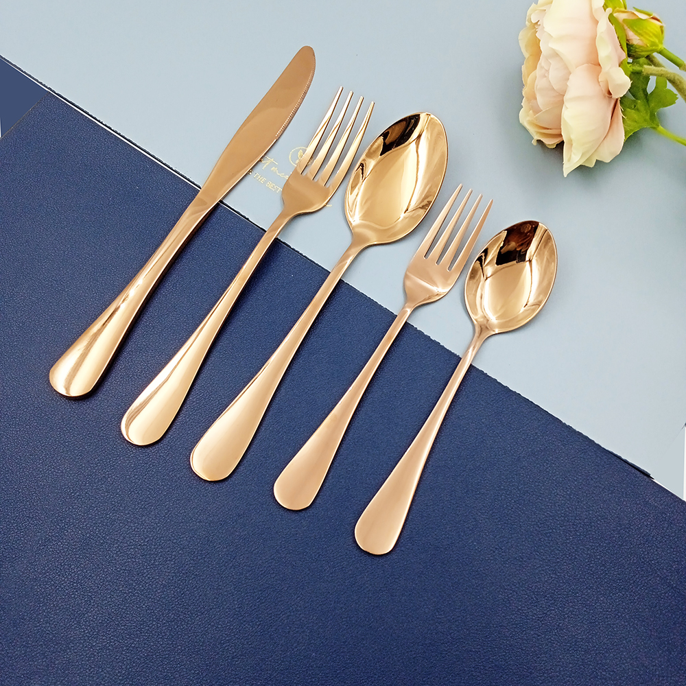 Rose Gold Cutlery set of 430 stainless steel flatware for restaurant