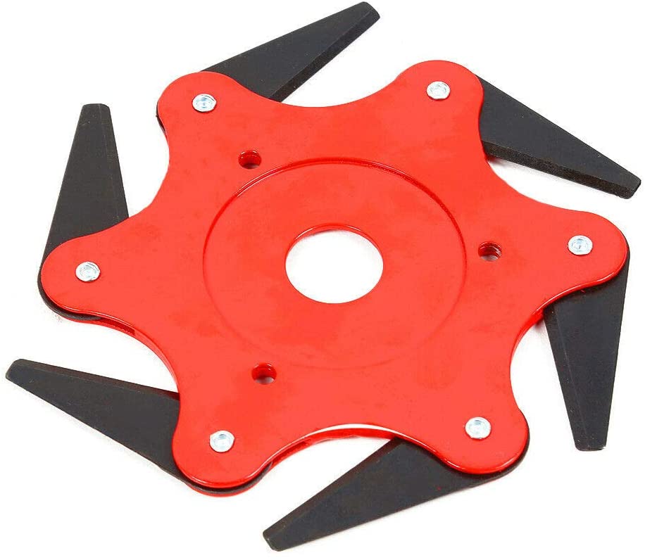 Trimmer Head Cutter 6 Steel Blades Trimmer Replacement 65Mn Lawn Mower Head Accessories for Home Garden Park Backyard