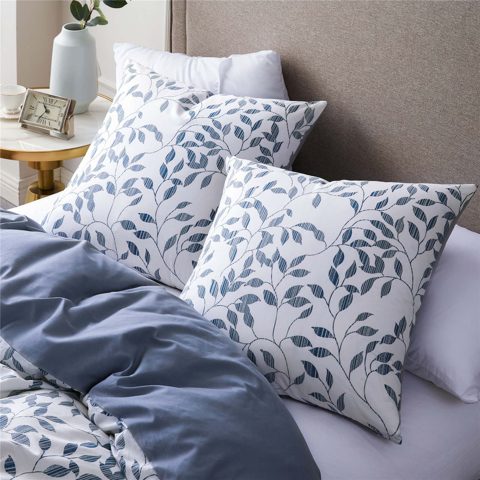100% Cotton Leaf Pattern Digital Printing Comforter Cover Set Duvet Cover Set