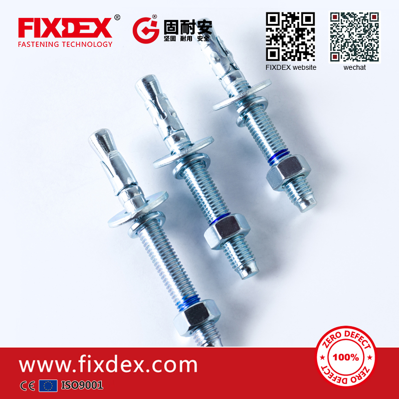Steel expansion wedge anchor zinc plated bolt anchor