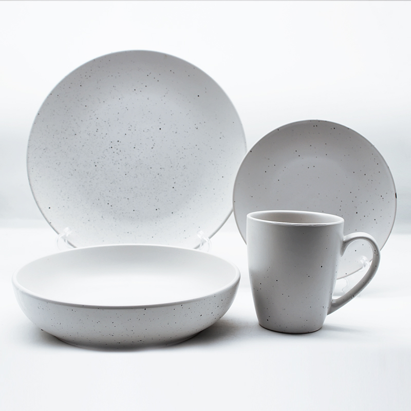 16pcs Mute Spray Color Glazed Ceramic Tableware