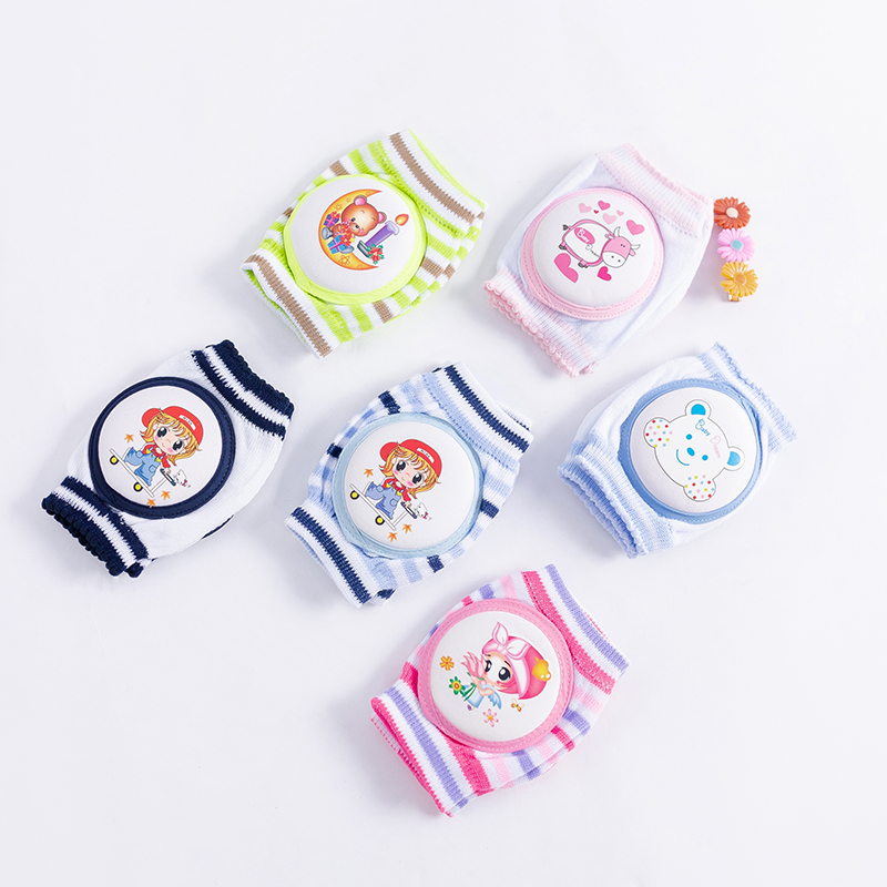 Baby anti-slip knee pads breathable crawling knee pads for baby protection with cartoon pattern