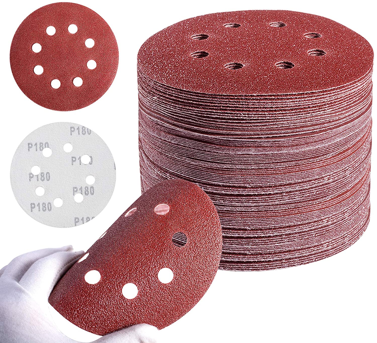 Abrasive Sanding Disc 5 Inch 8 Hole Hook and Loop sanding pads for orbital sander