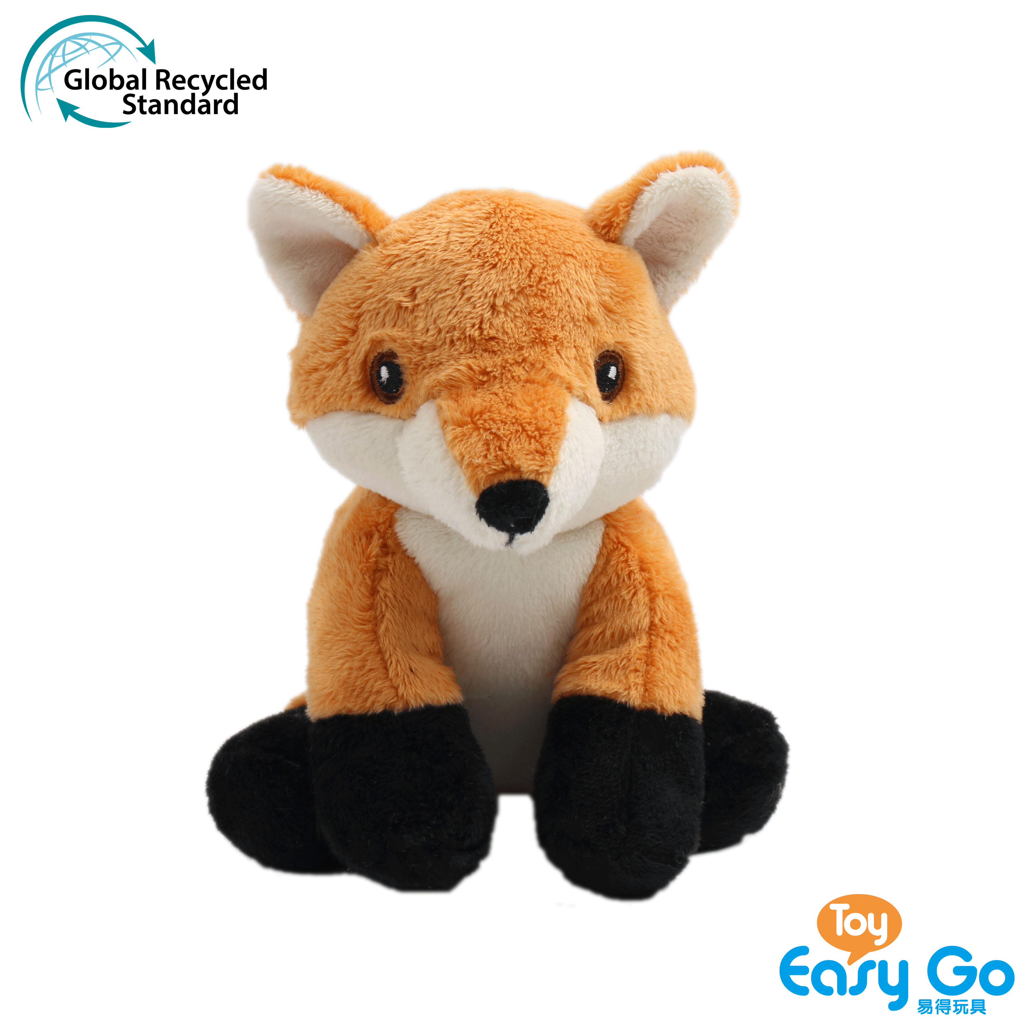 GRS ECO-friendly RPET 100% Recycled plush toy stuffed animals fox made of plastic bottles