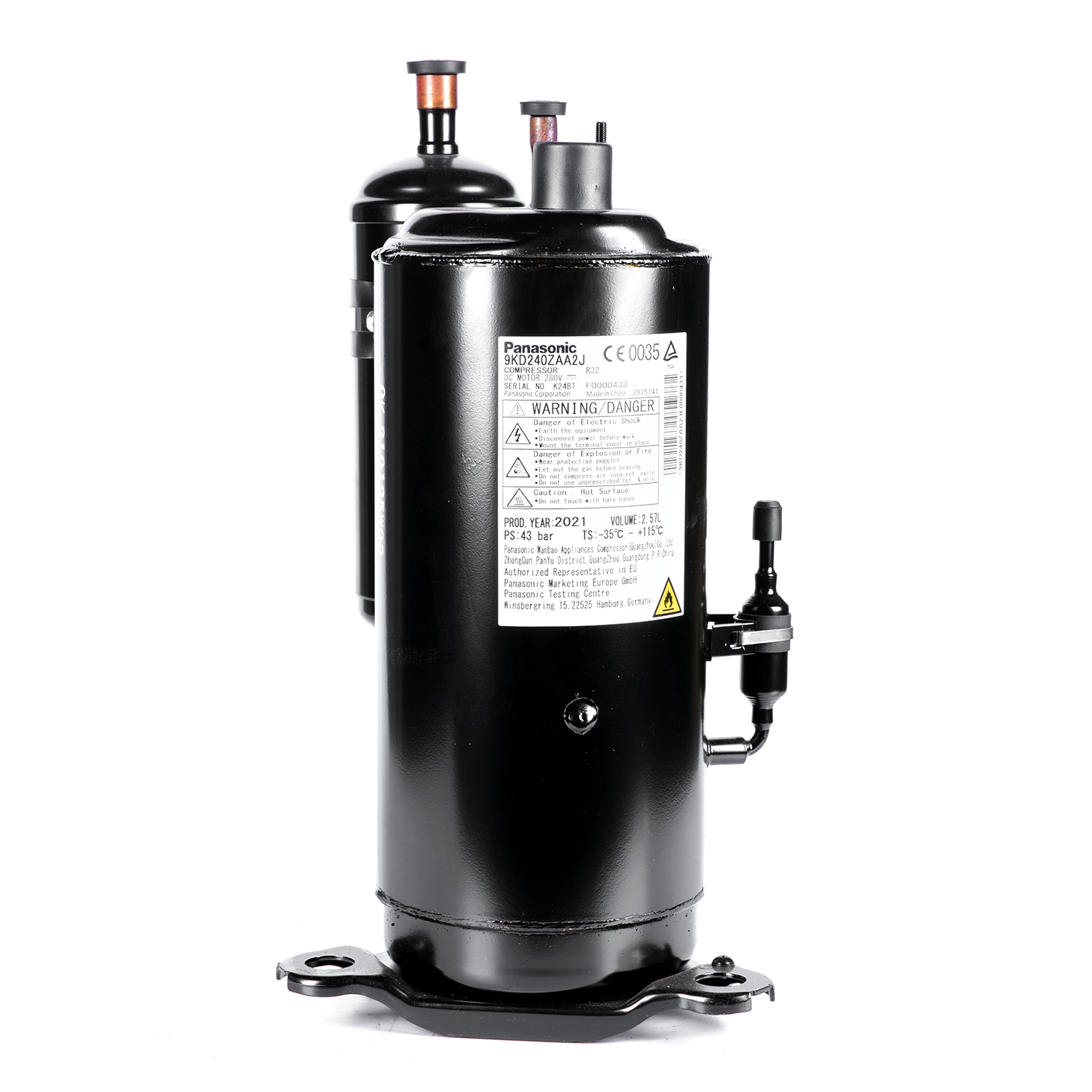 R32 Panasonic Commercial DC Rotary A/C Compressor 9KD240ZAA2J