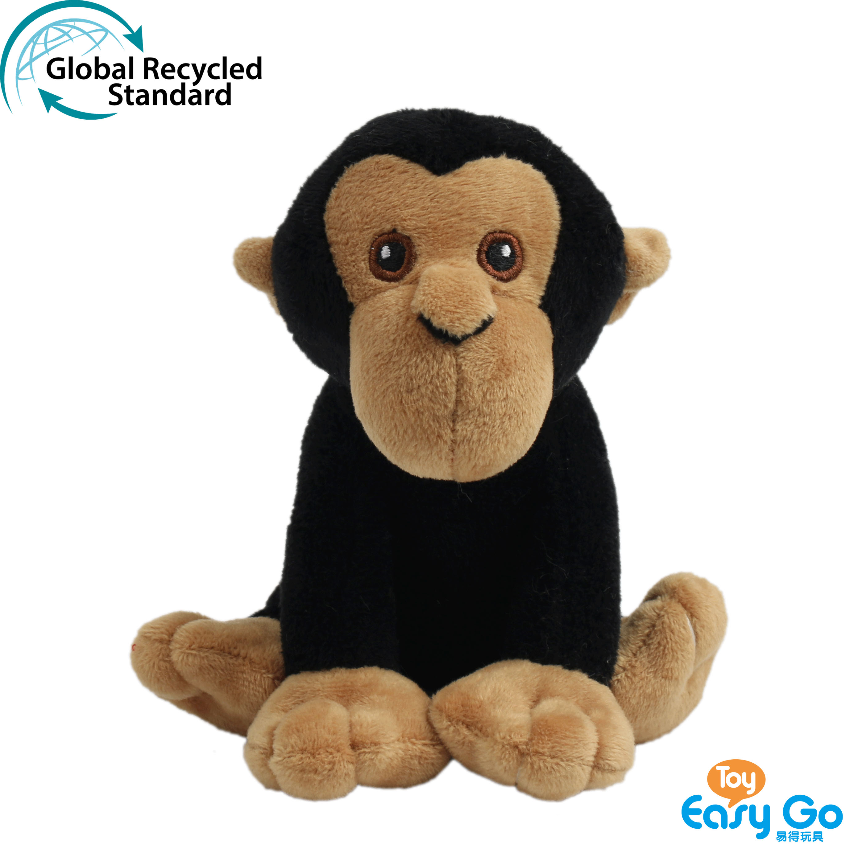 GRS ECO-friendly RPET 100% Recycled plush toy stuffed animals chimp made of plastic bottles