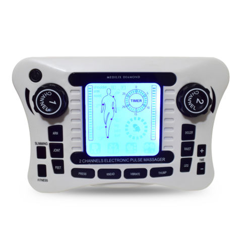 Portable low frequnency physiotherapy tens unit electric impulse double channel multifunction massager