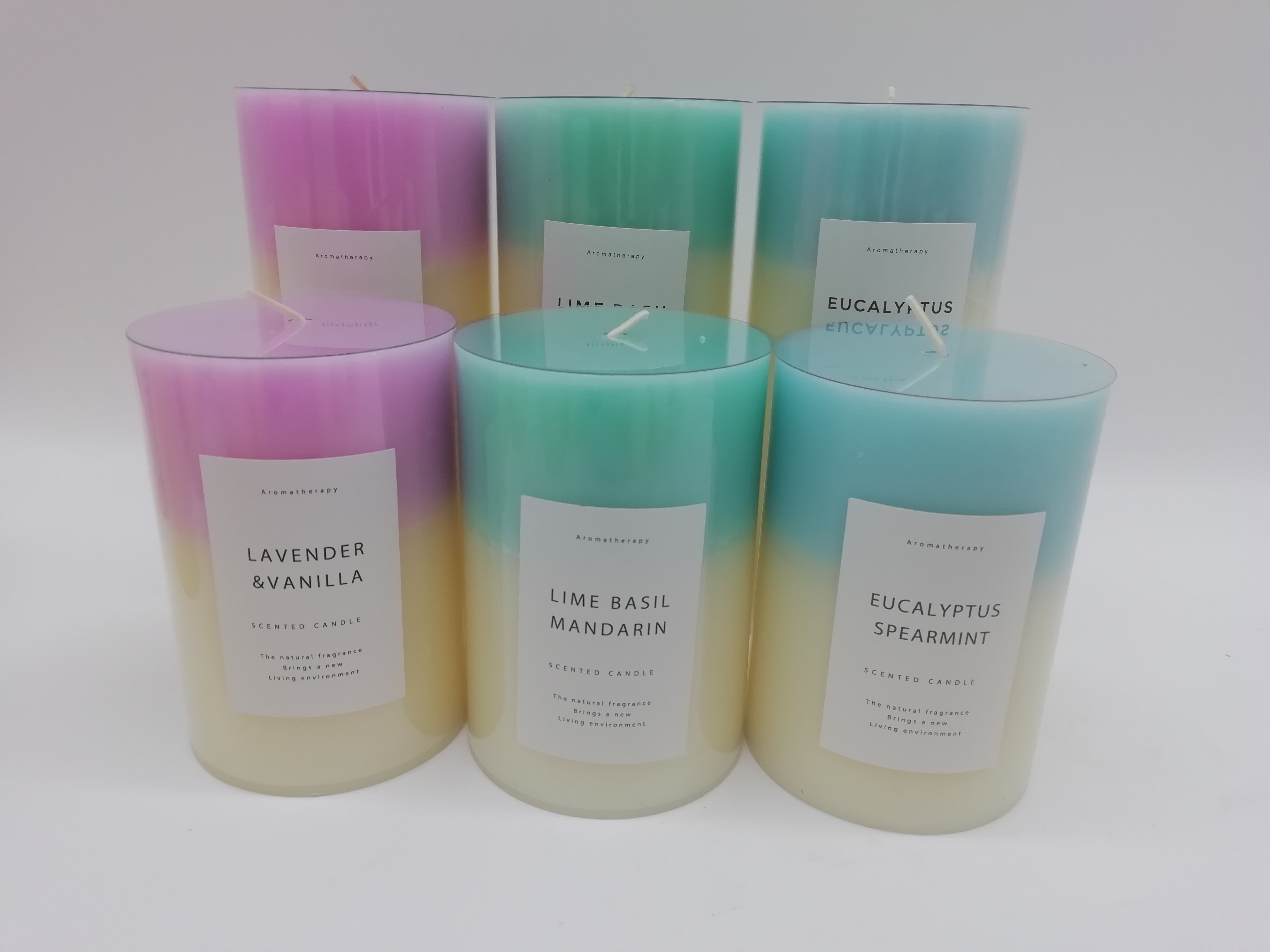 Private Label Customized Aroma Soy Wax Scented Candles Pillar