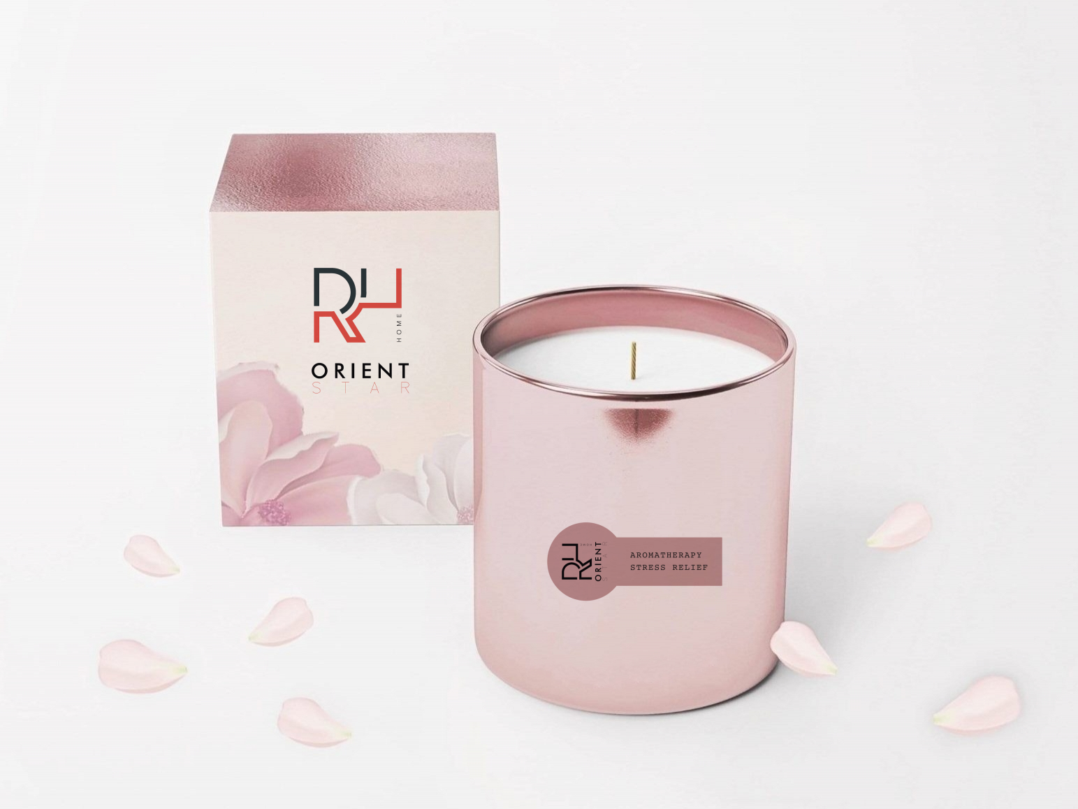 custom made gold jar scented candle with gift box