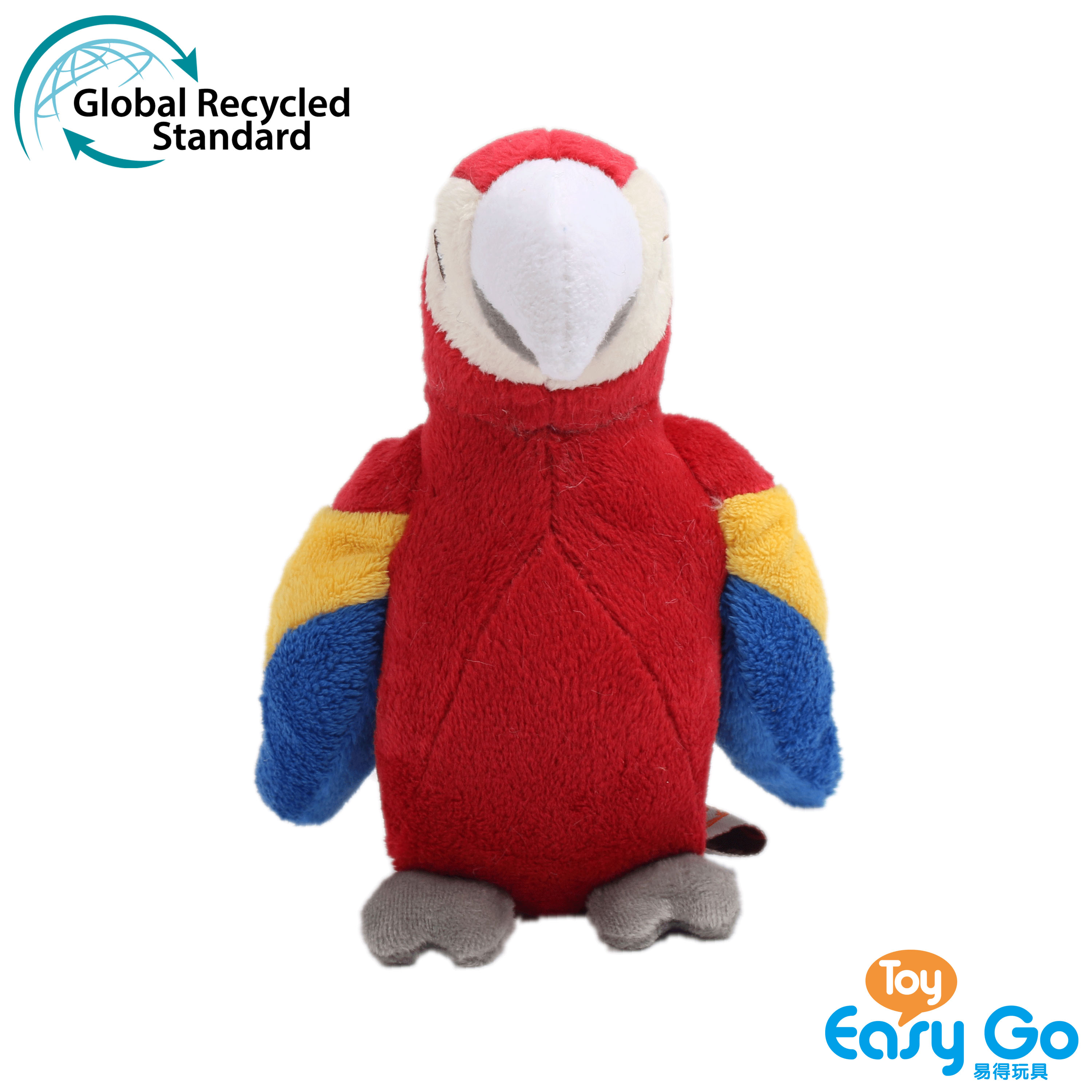 GRS ECO-friendly RPET 100% Recycled plush toy stuffed animals parrot made of plastic bottles