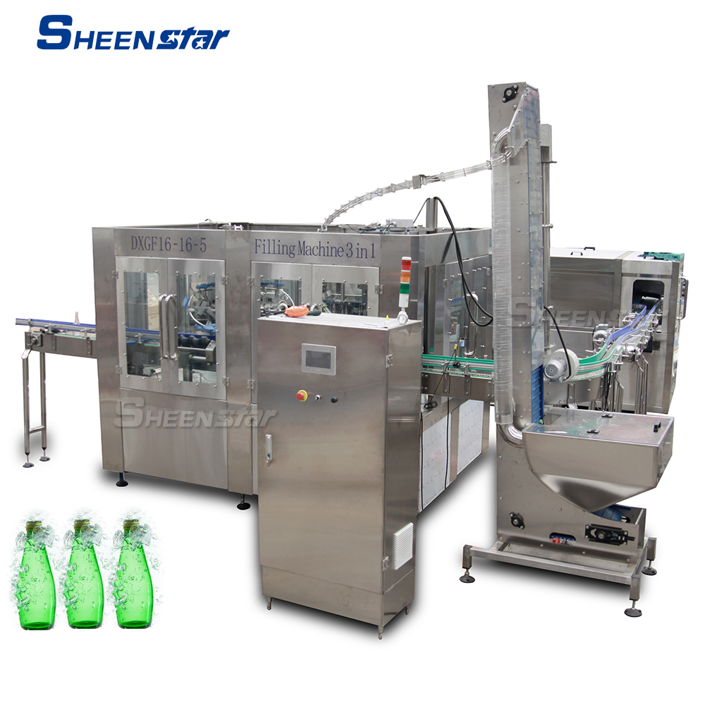 DXGF16-16-5 Glass bottle gas water drink filling machine