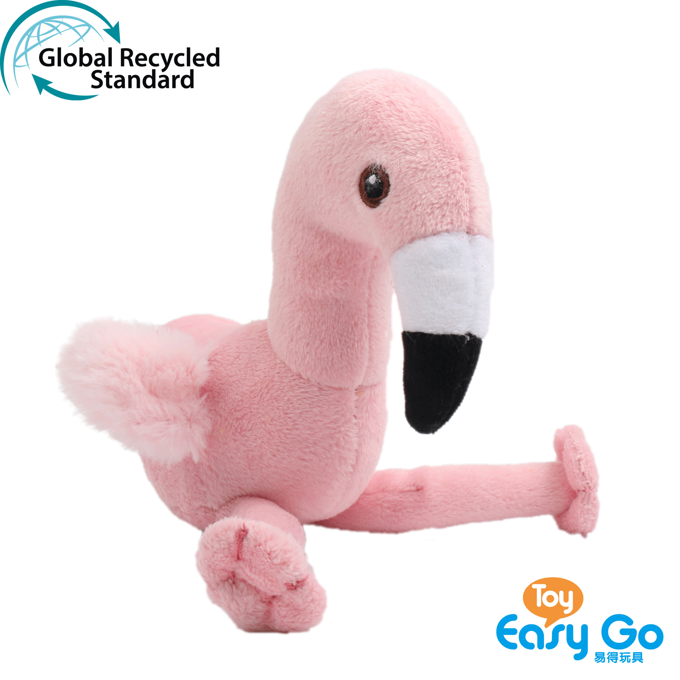 GRS ECO-friendly RPET 100% Recycled plush toy stuffed animals flamingo made of plastic bottles