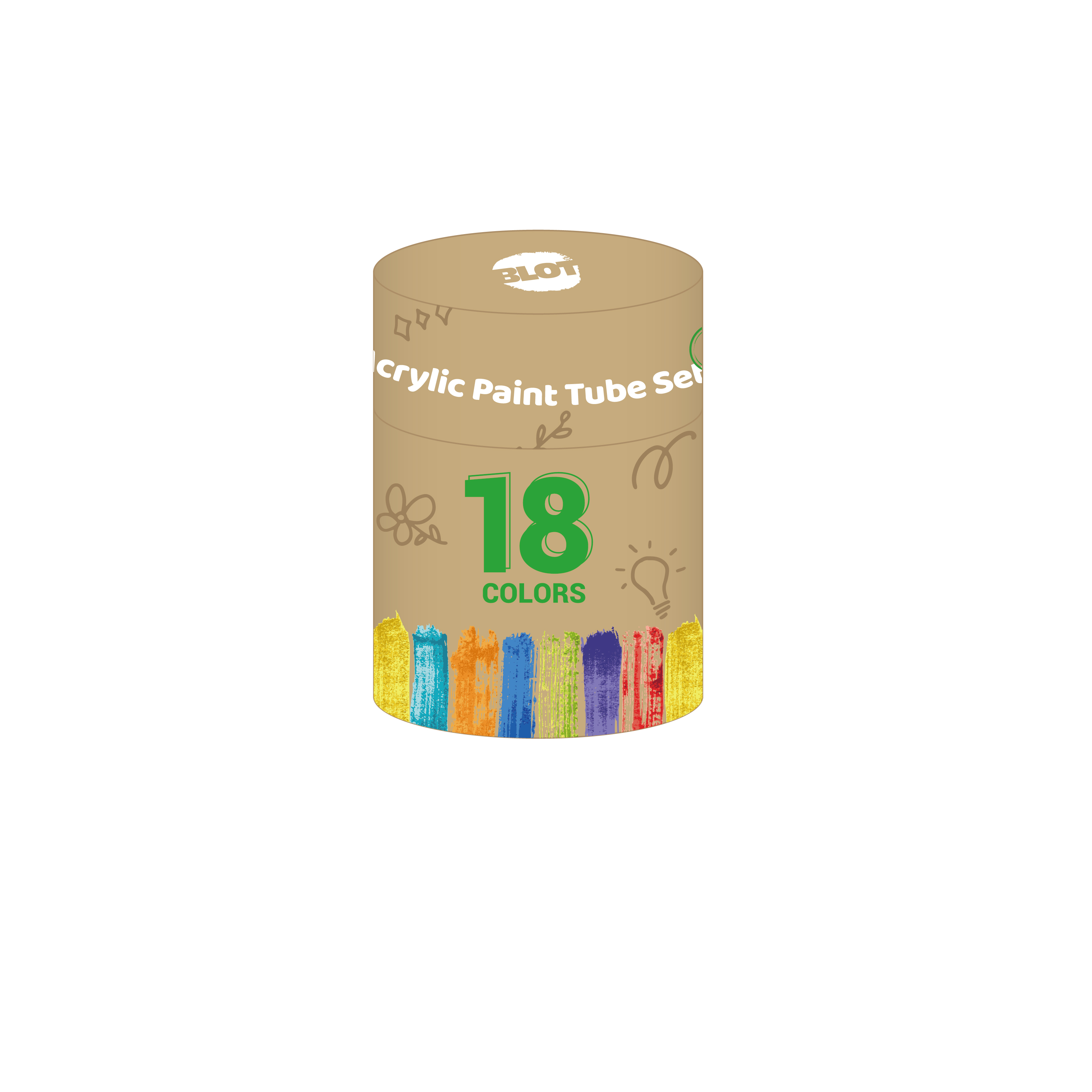 12ML Acrylic Paint Tube Set 18 colors