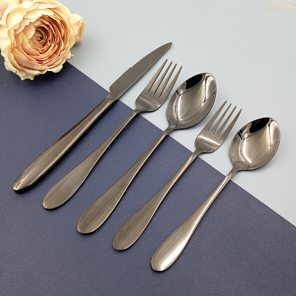 1012 Titanium black flatware set 430 stainless steel for Hotel