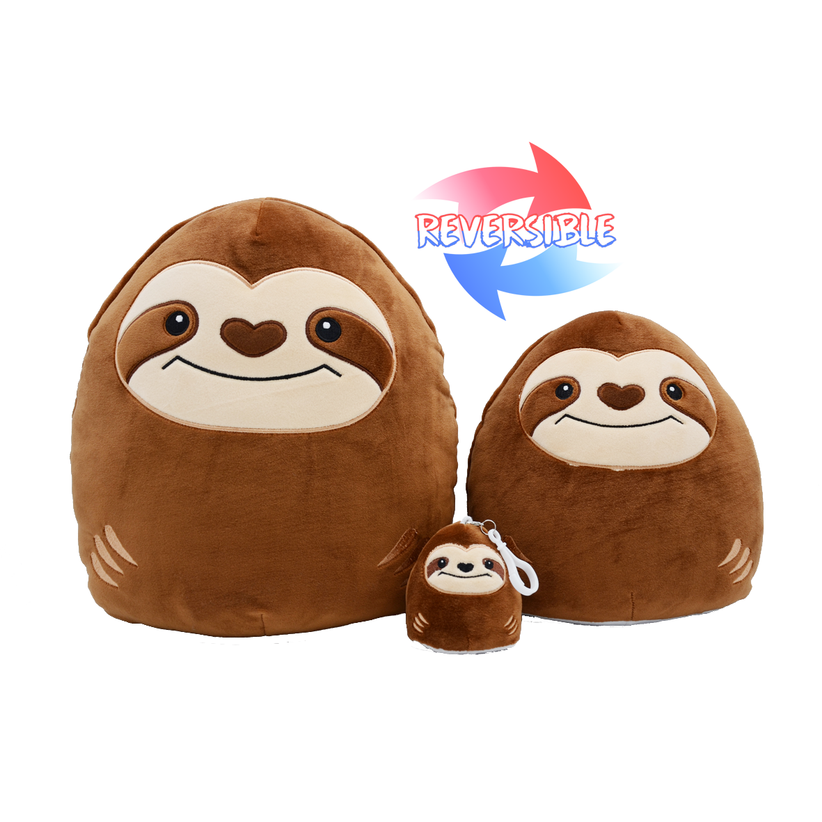 Cute animals super elastic super soft plush reversible pillow cushion toy keychain hanging decoration