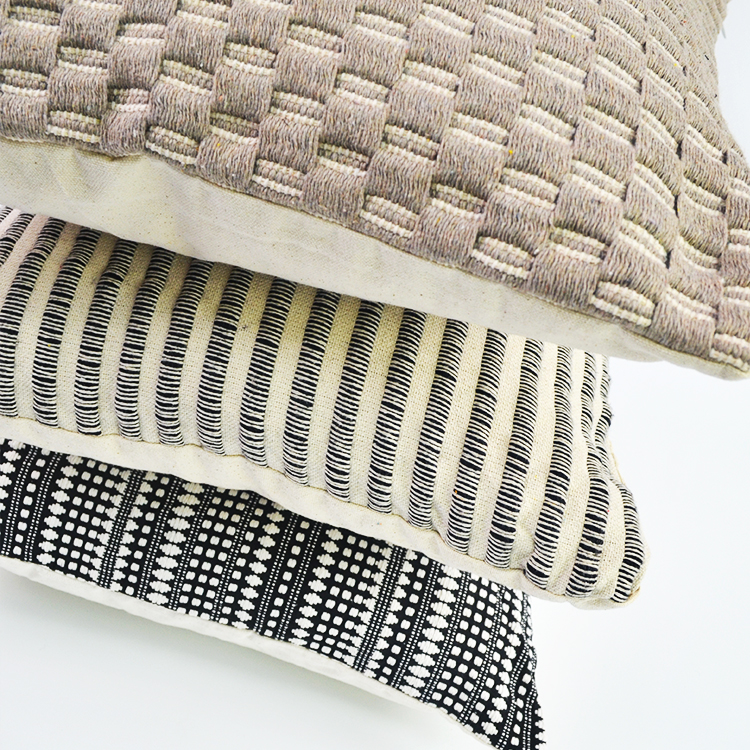 J504B Classic Linen Pillow Case Pillow Live Family Bedroom Check Sofa Cushion Set Decorative Pillows Case