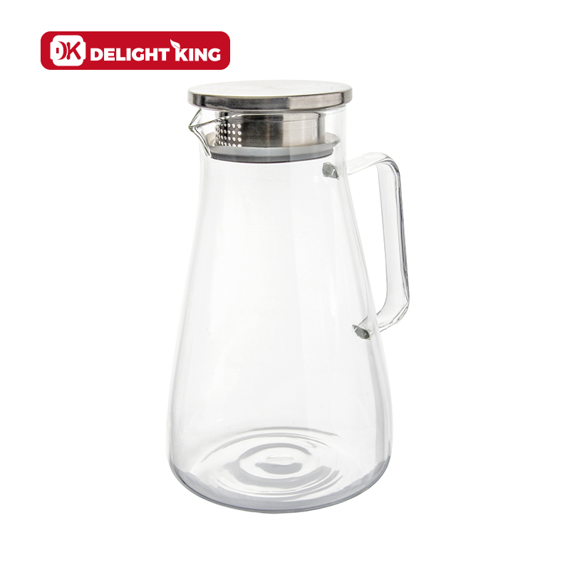 Borosilicate glass pitcher with lid heat resistant glass pitcher borosilicate glass jug