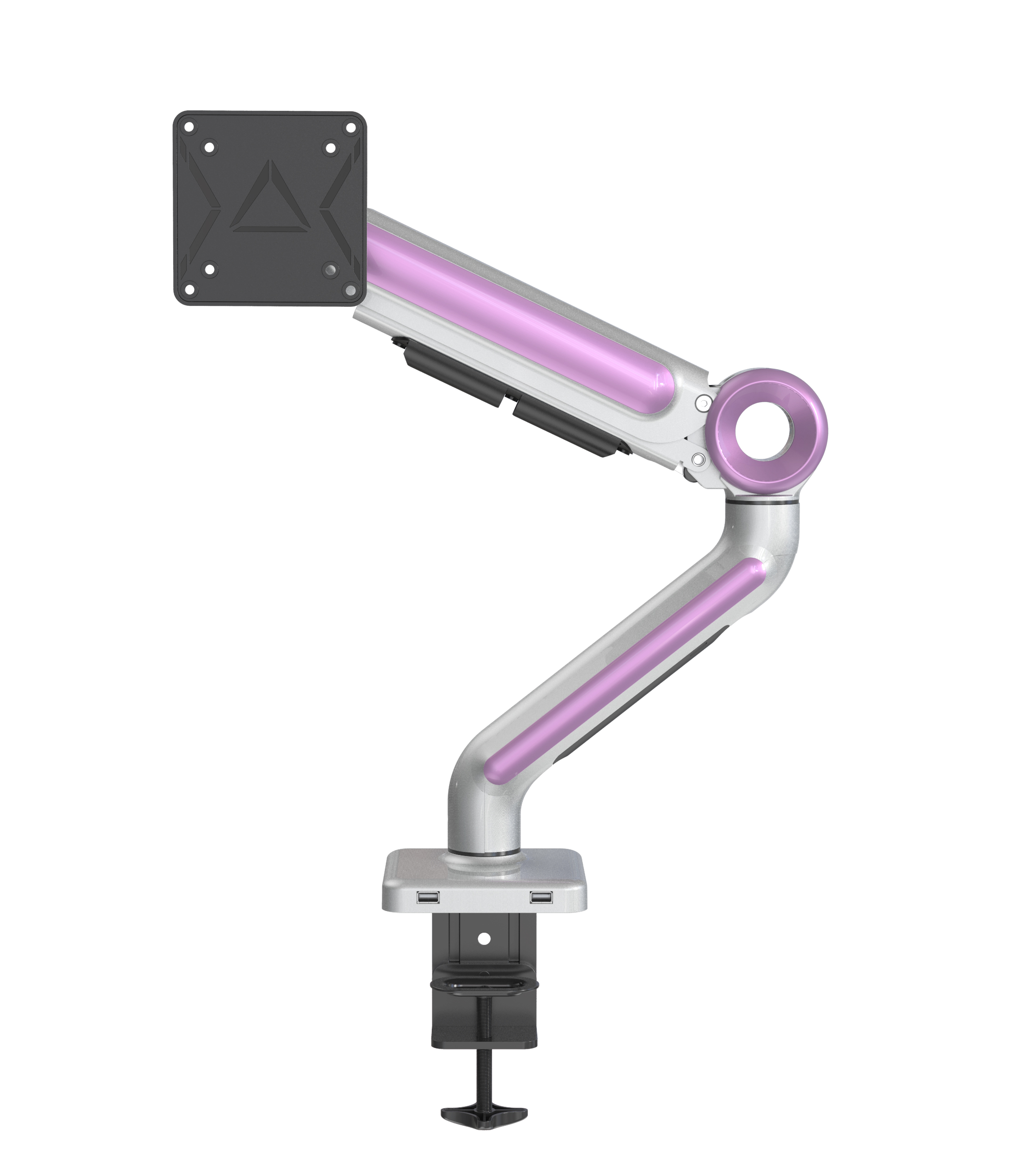Monitor Mount Stand - Aluminum Gas Spring Arm Height Adjustable Monitor Desk Mount VESA Bracket