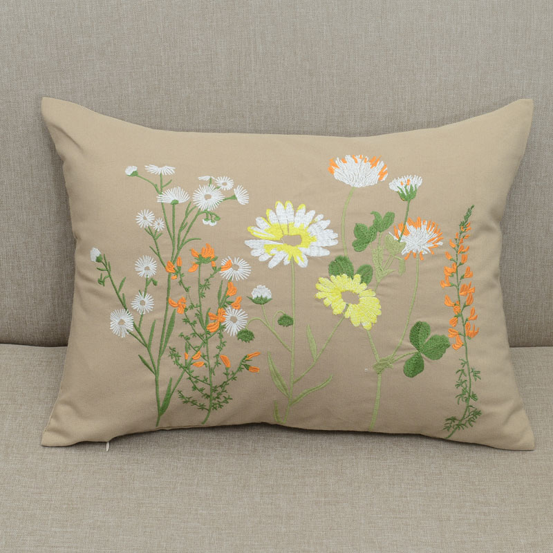 embroidery pillow cover