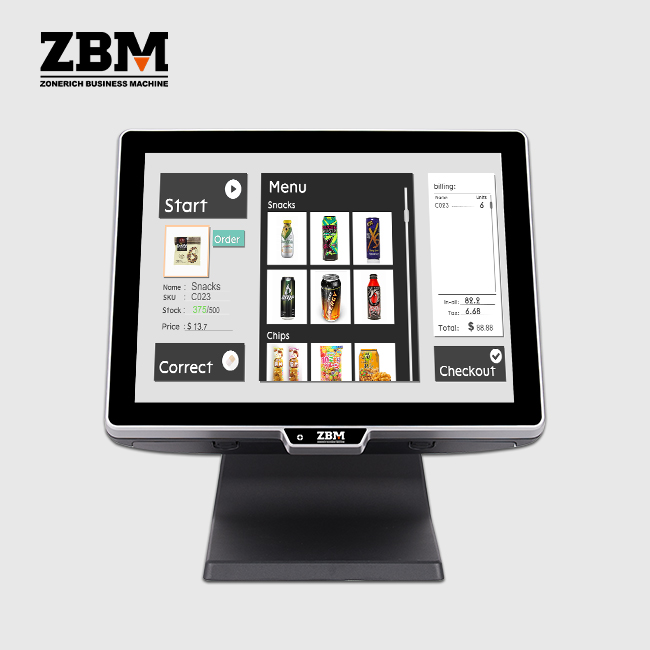 Capacitive Touch Screen i5 Windows POS System 15" Desktop pos Device Cash Register Billing Machine by Zonerich ZQ-T8650