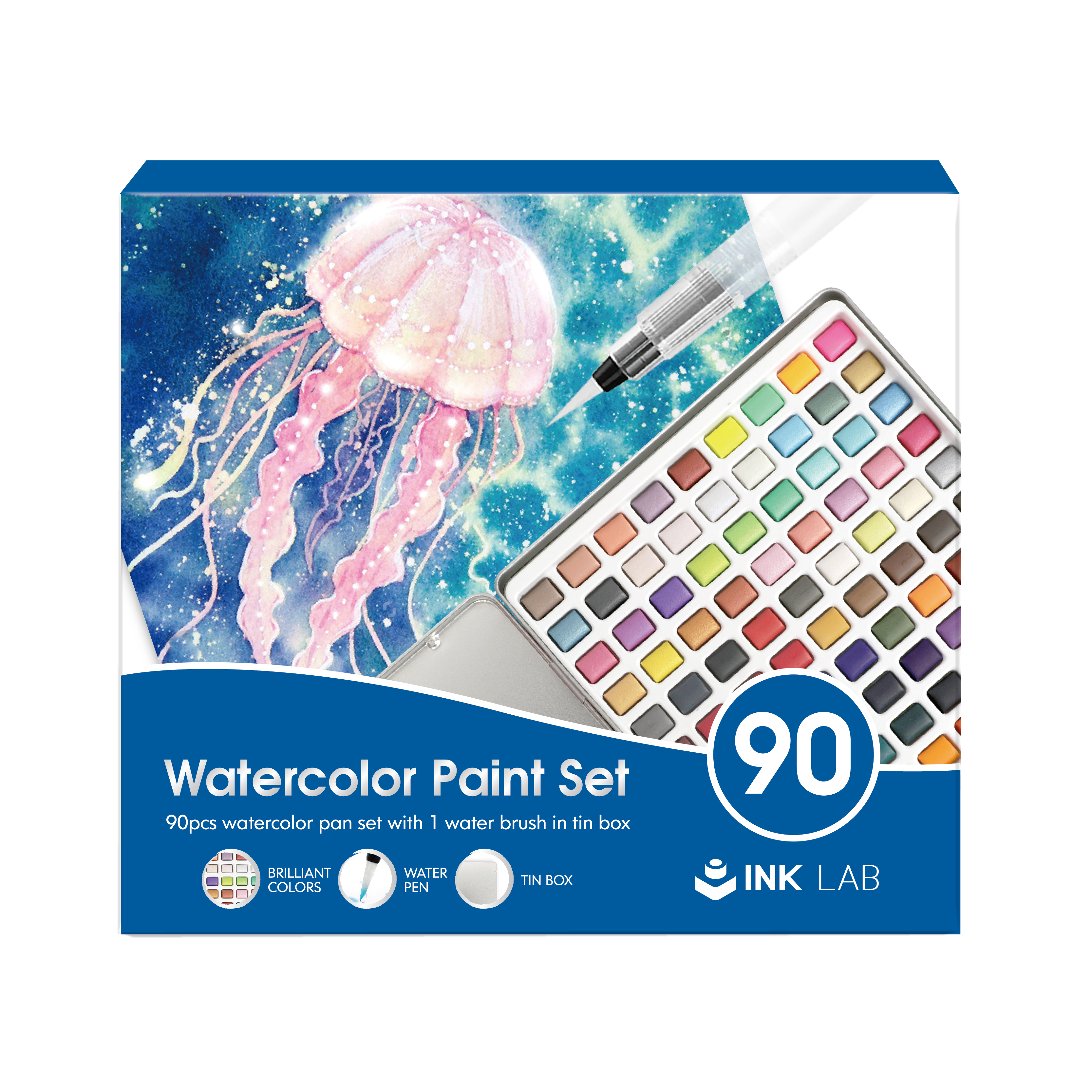 90pcs watercolor pan set