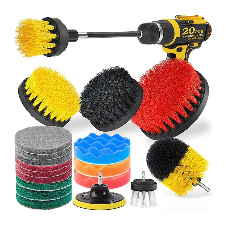 cleaning brush carpet drill Power Scrubber Brush with Extend Long Attachment drill set, Car Polishing Pad Kit