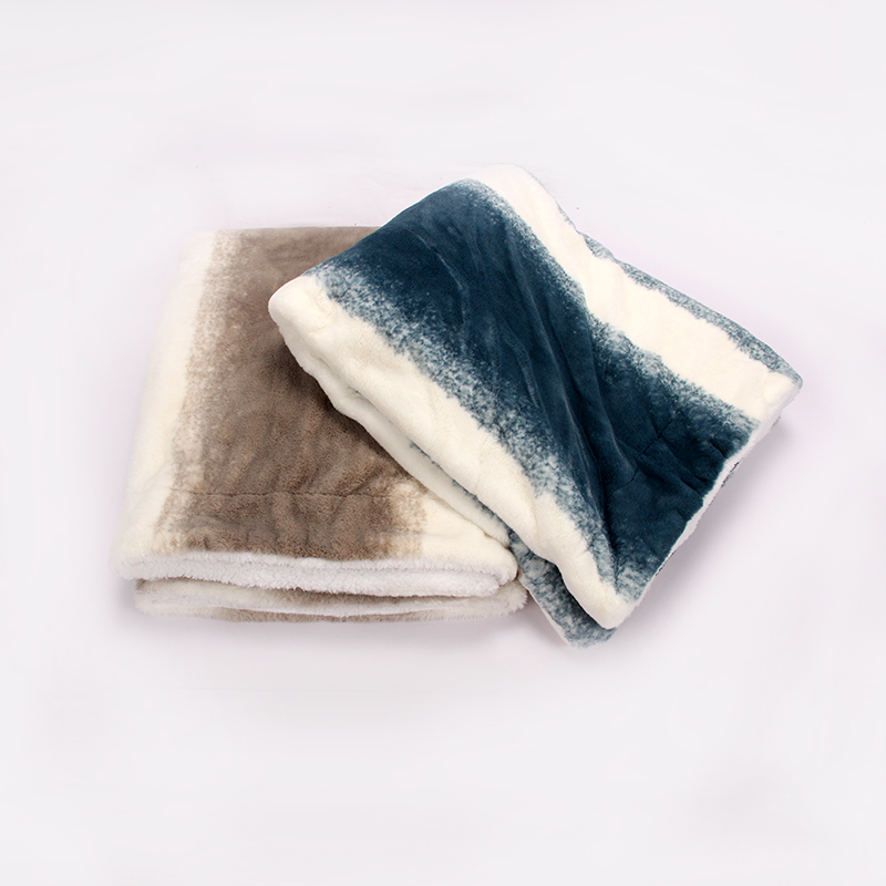 Fake rabbit with sherpa fleece throw