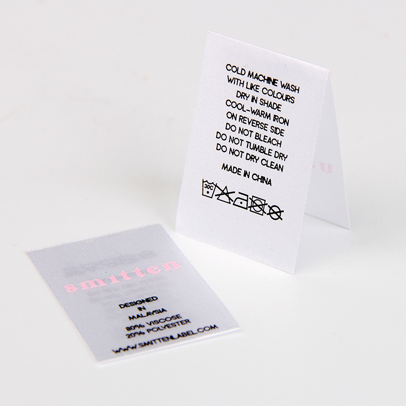Care Label Center Fold White Neck Label for Clothing