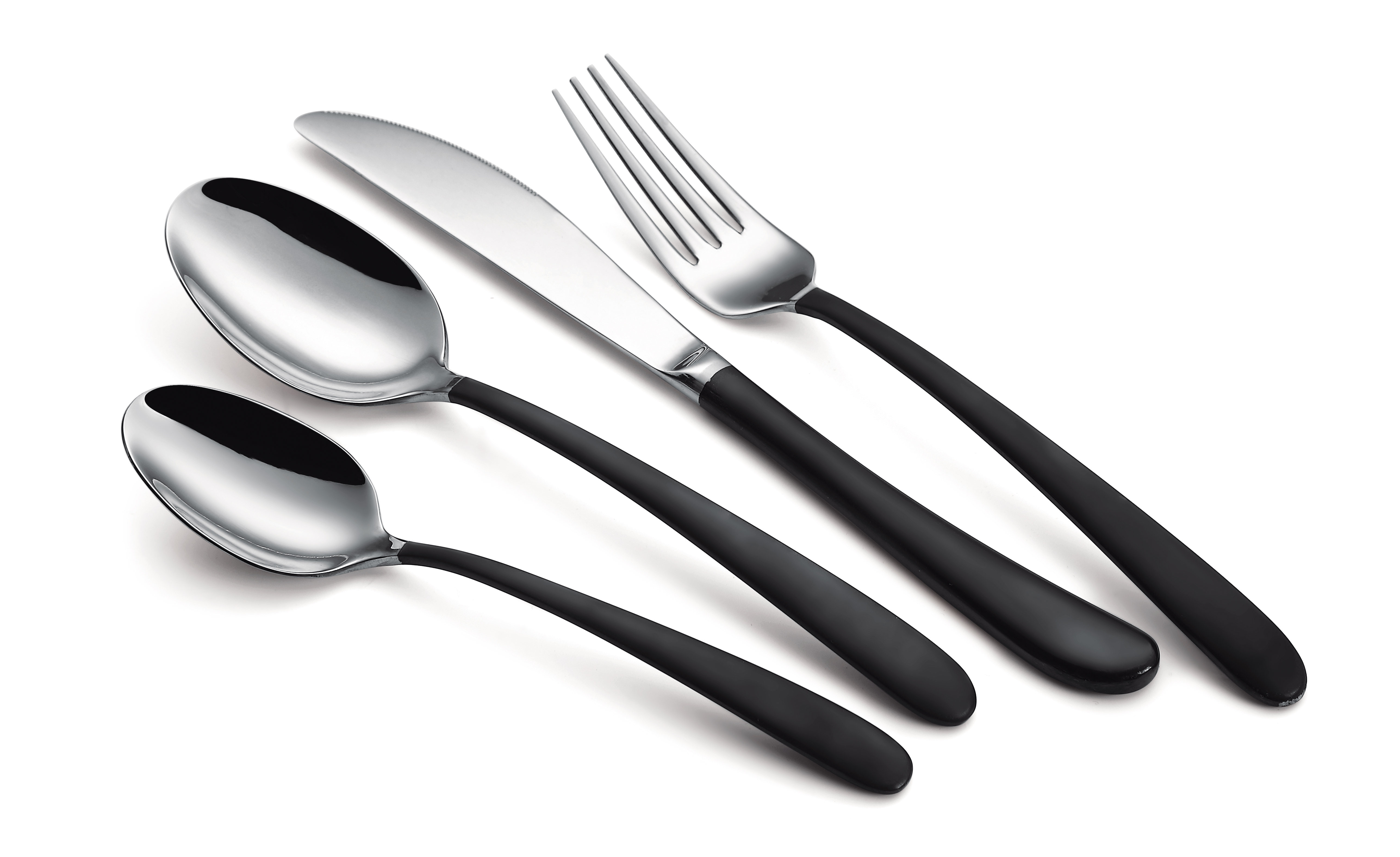 Black mirror polished cutlery handle