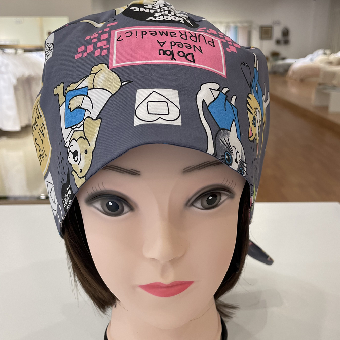 Spandex printed nurse caps