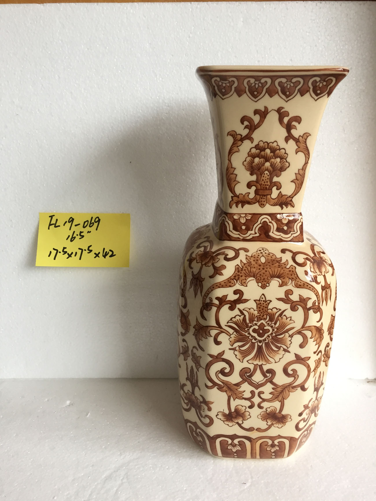 16" ceramic vase