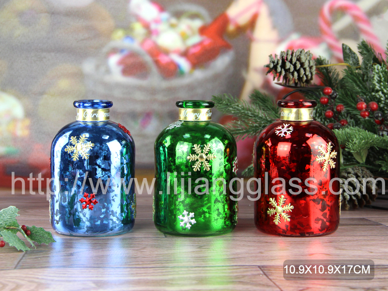 electroplate colored glass vase