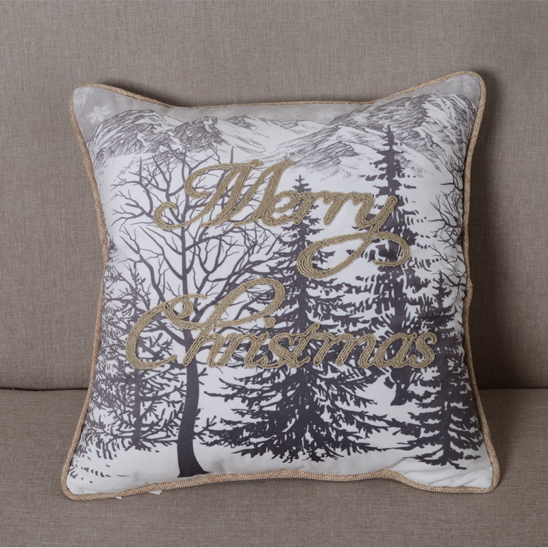 Printing + embroidery pillow , cushion cover