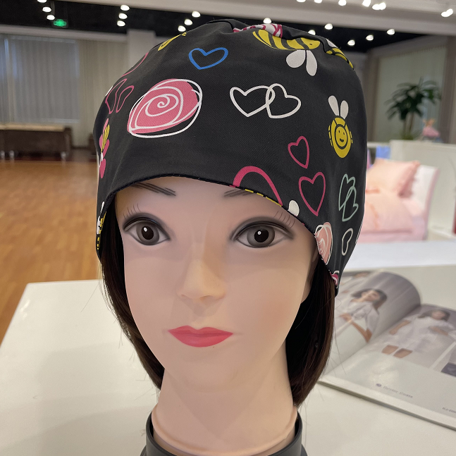 fashionable spandex printed surgical caps