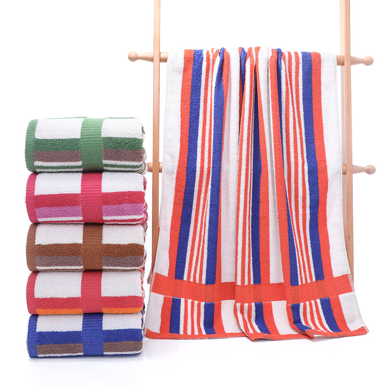 Yarn Dyed Strip Color Bath Towel In Cotton